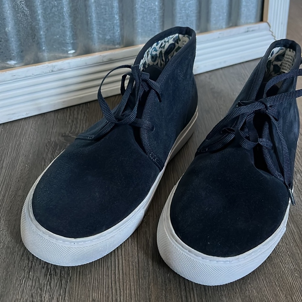 Tory Burch High Top navy Suede Sneakers size 9.5 - Picture 4 of 9